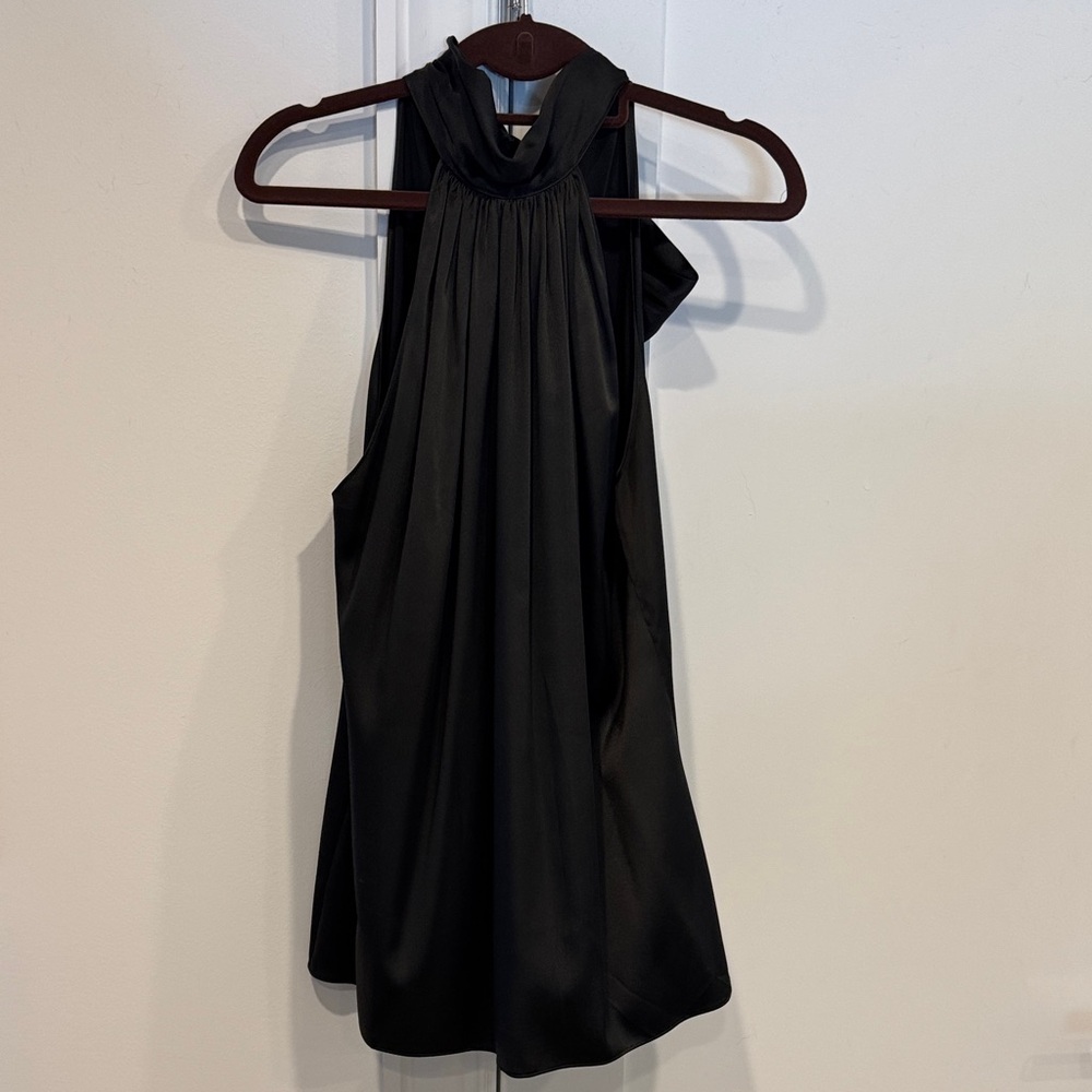 Ramy Brook Lori Silk Halter Top, Dark Green, Size Medium